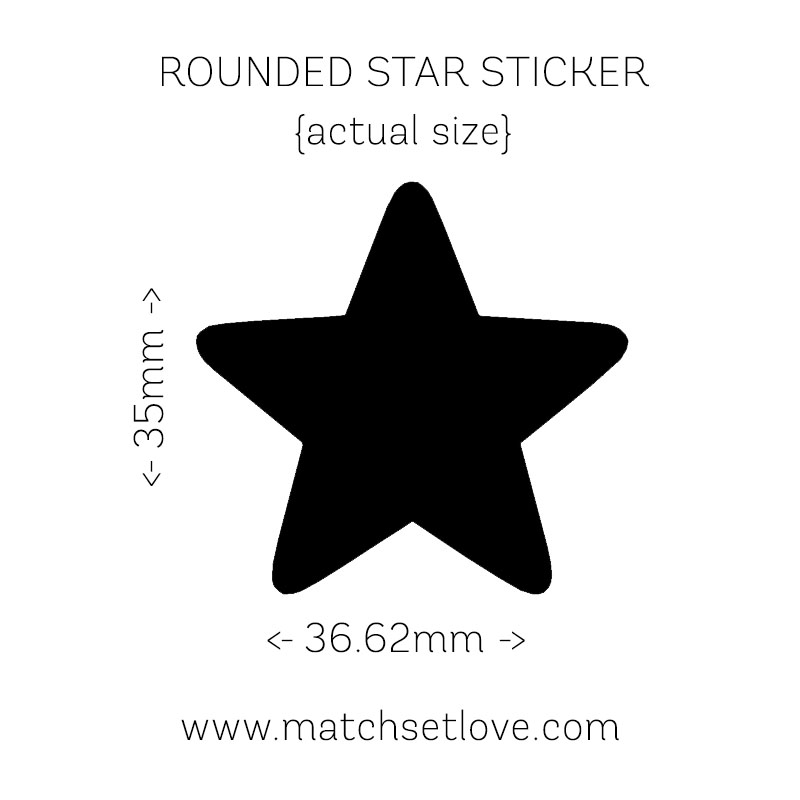 Actual Size Rounded star
