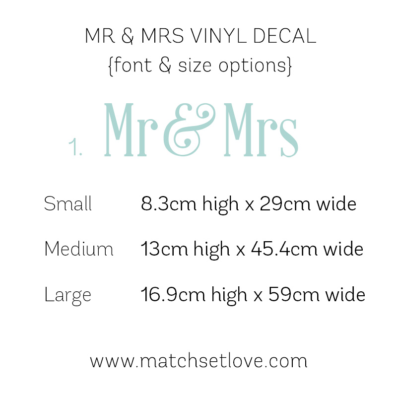 Actual Size Mr and Mrs Font 1