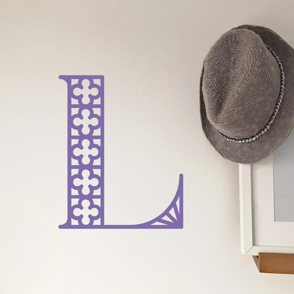 Hat Wall Intricate Inital L lavender