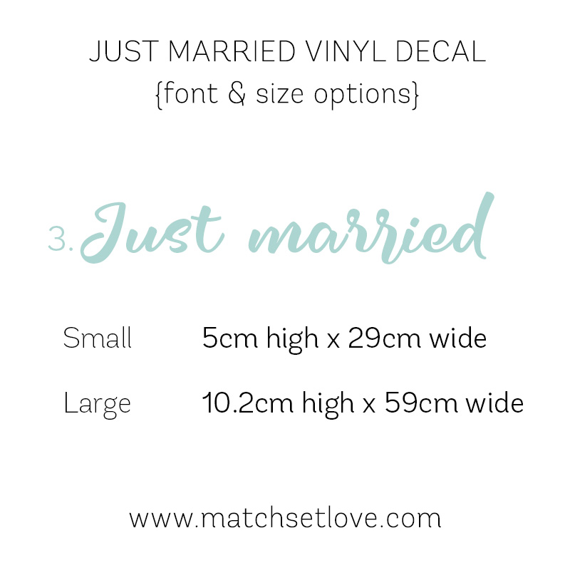 Actual Size Font 3 Just Married