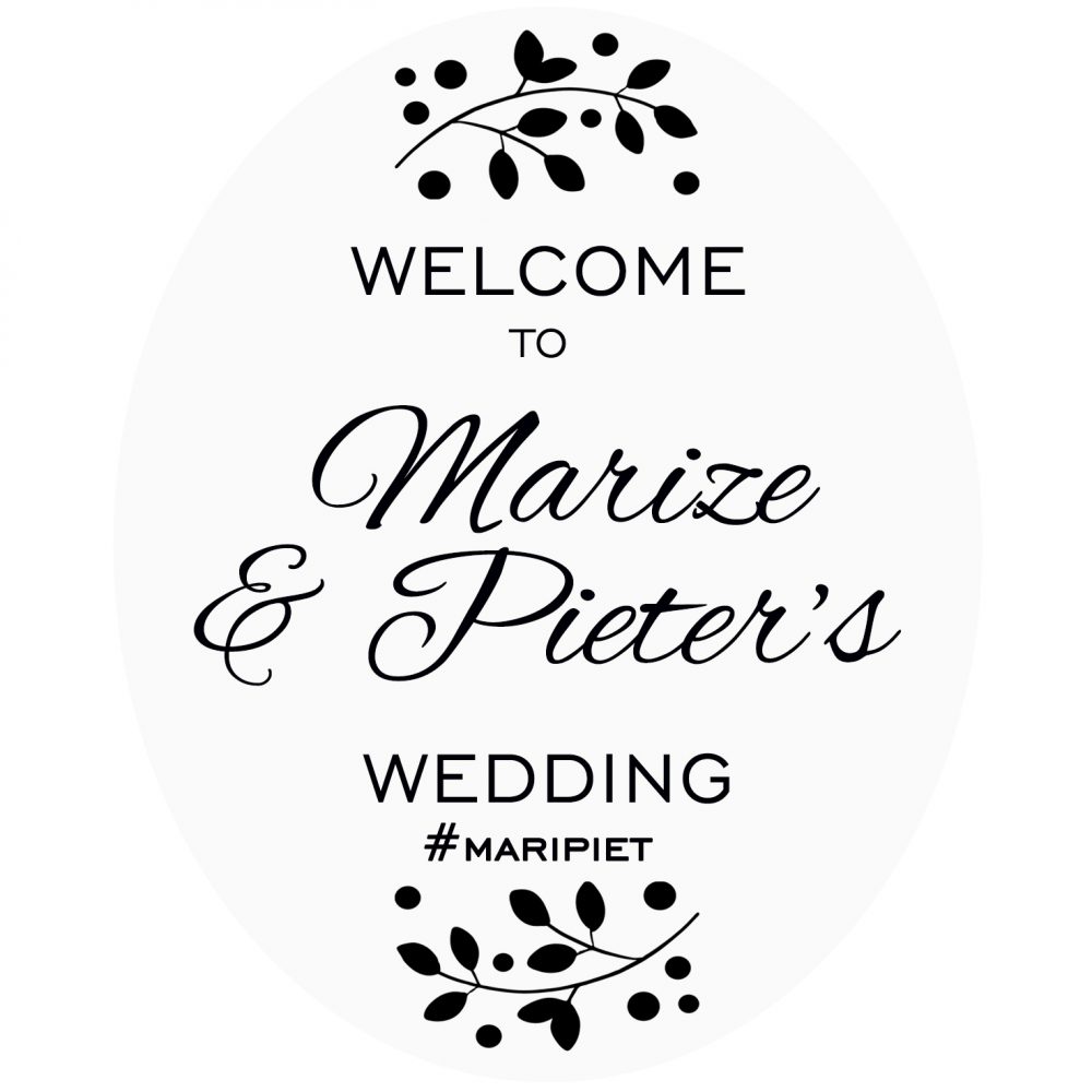 Wedding welcome decal3 floral sample 2