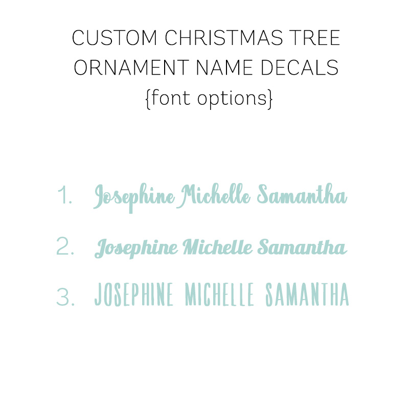 Font options Custom Christmas Ornament stickers