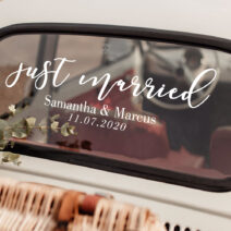 just married car sign
