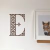 Horse Frame Wall Intricate Initial E Chocolate Brown