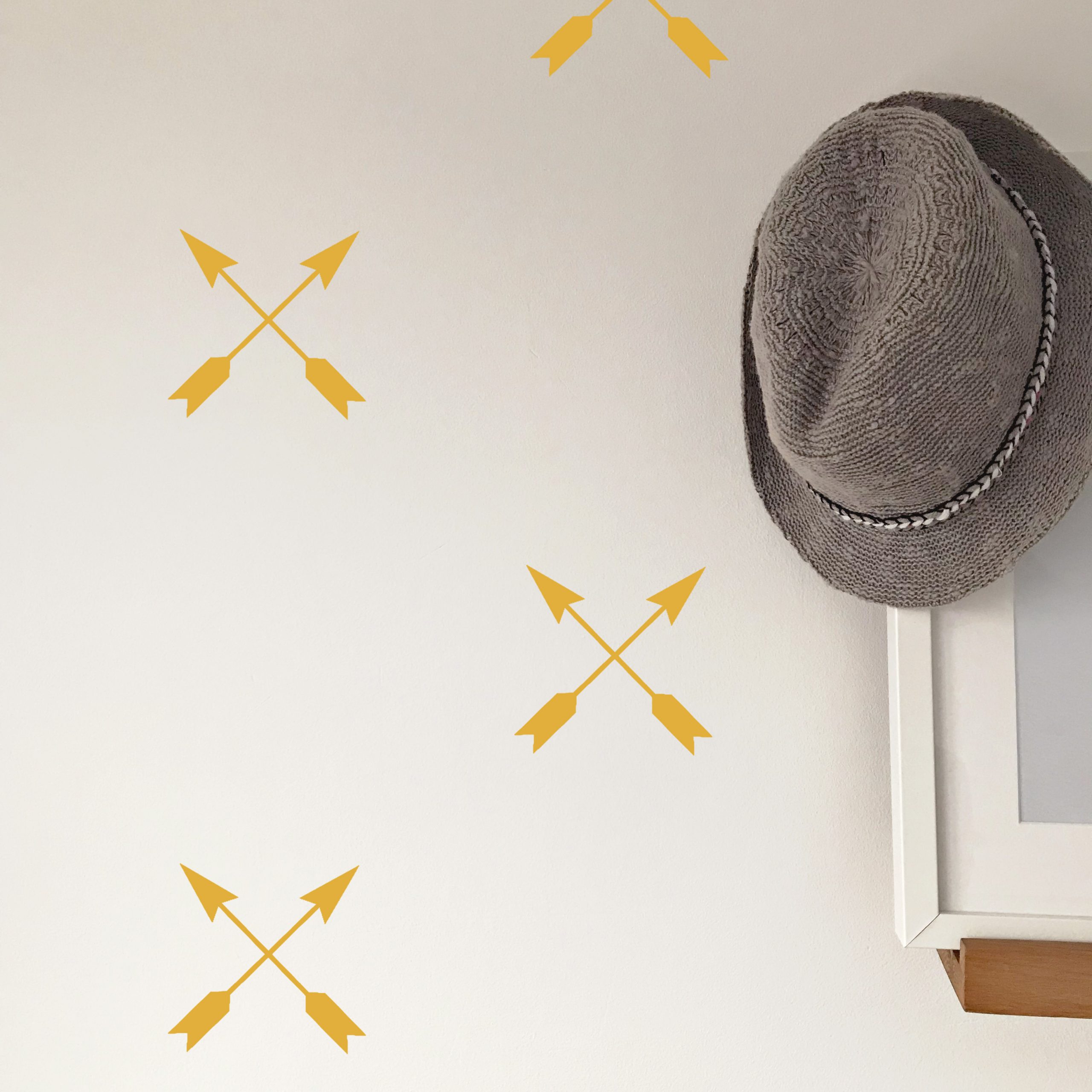 crossed wall decals mustard yellow