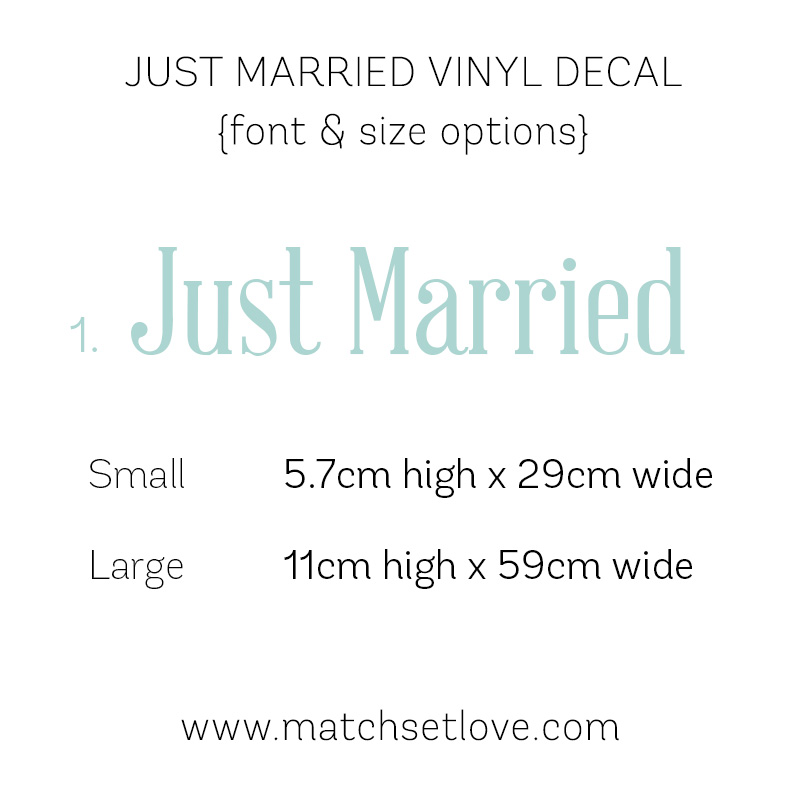Actual Size Font 1 Just Married