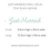 Actual Size Font 4 Just Married