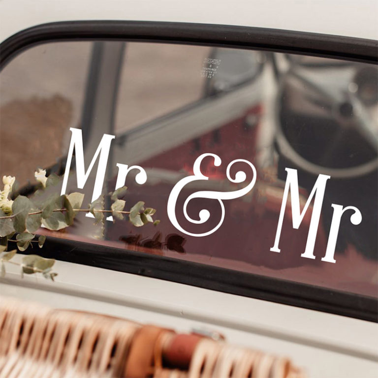 Mr & Mrs Wedding Car Window Stickers – match set love