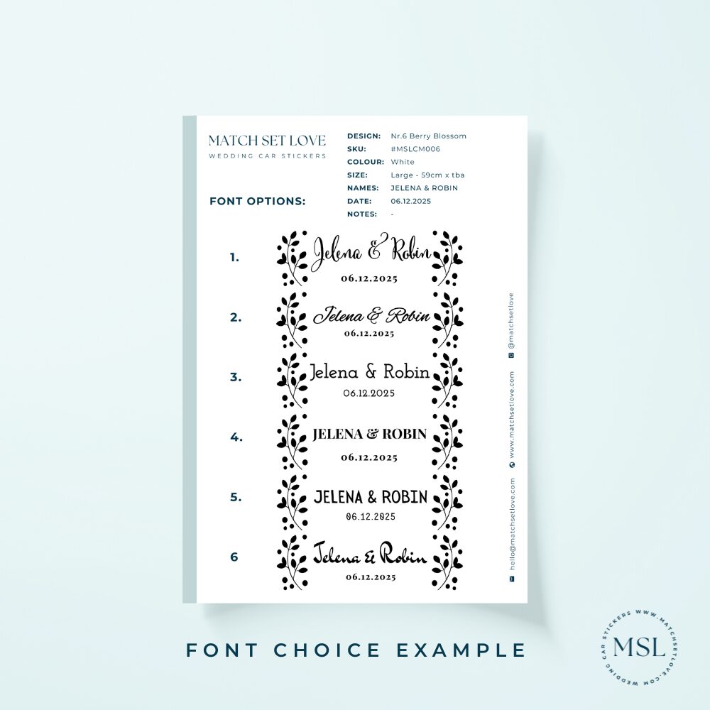 Sample of Font options Berry Blossom Sample of Font options Berry Blossom