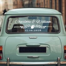 Autumn Acorn Wedding Car Sticker – Personalized Fall Wedding Car Decal #8