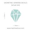 Actual Size Geometric Diamond Decals