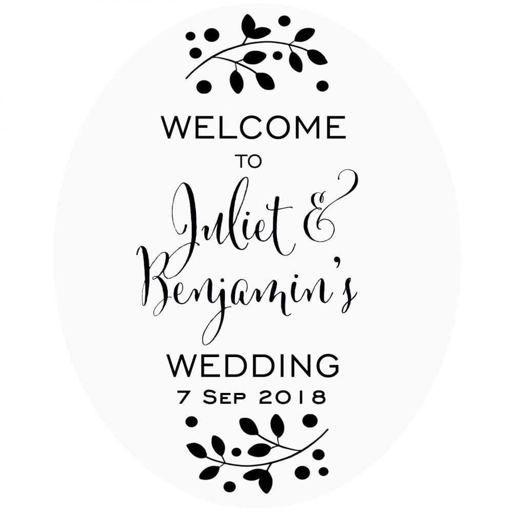 Wedding welcome decal3 floral sample 1