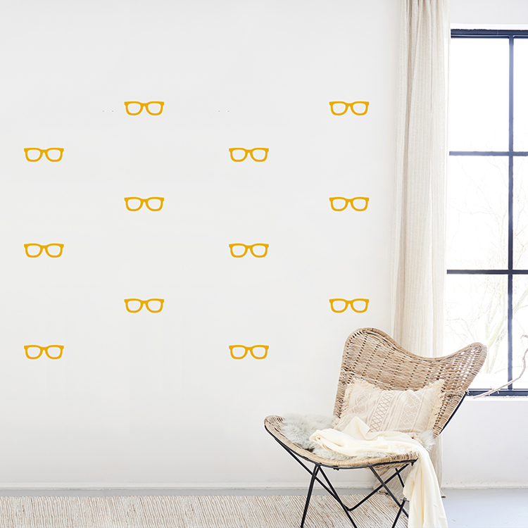 LR Hipster Glasses Mustard Yellow chair