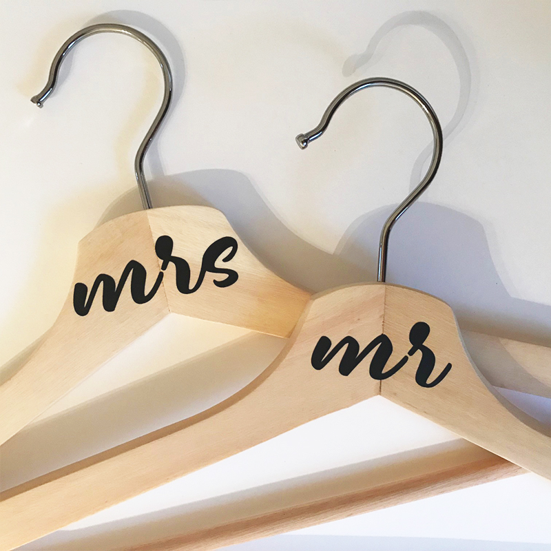 LR Mr & Mrs Wedding Hanger Decals Font 2 1