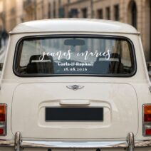 Signature “Jeunes Mariés” French Wedding Car Decal — Personalized Names & Date (French Just Married Sticker)