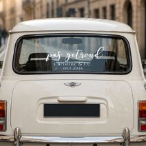 Signature “Pas Getroud” Wedding Car Sticker – Afrikaans Just Married Vinyl Decal