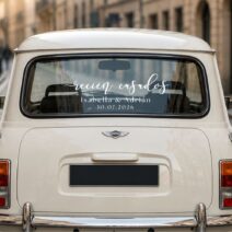 Signature “Recién Casados” Spanish Wedding Car Decal – Personalized Names & Date