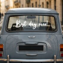 Best Day Ever Wedding Car Window Decal – Ready to Ship Vinyl Getaway Car Sticker