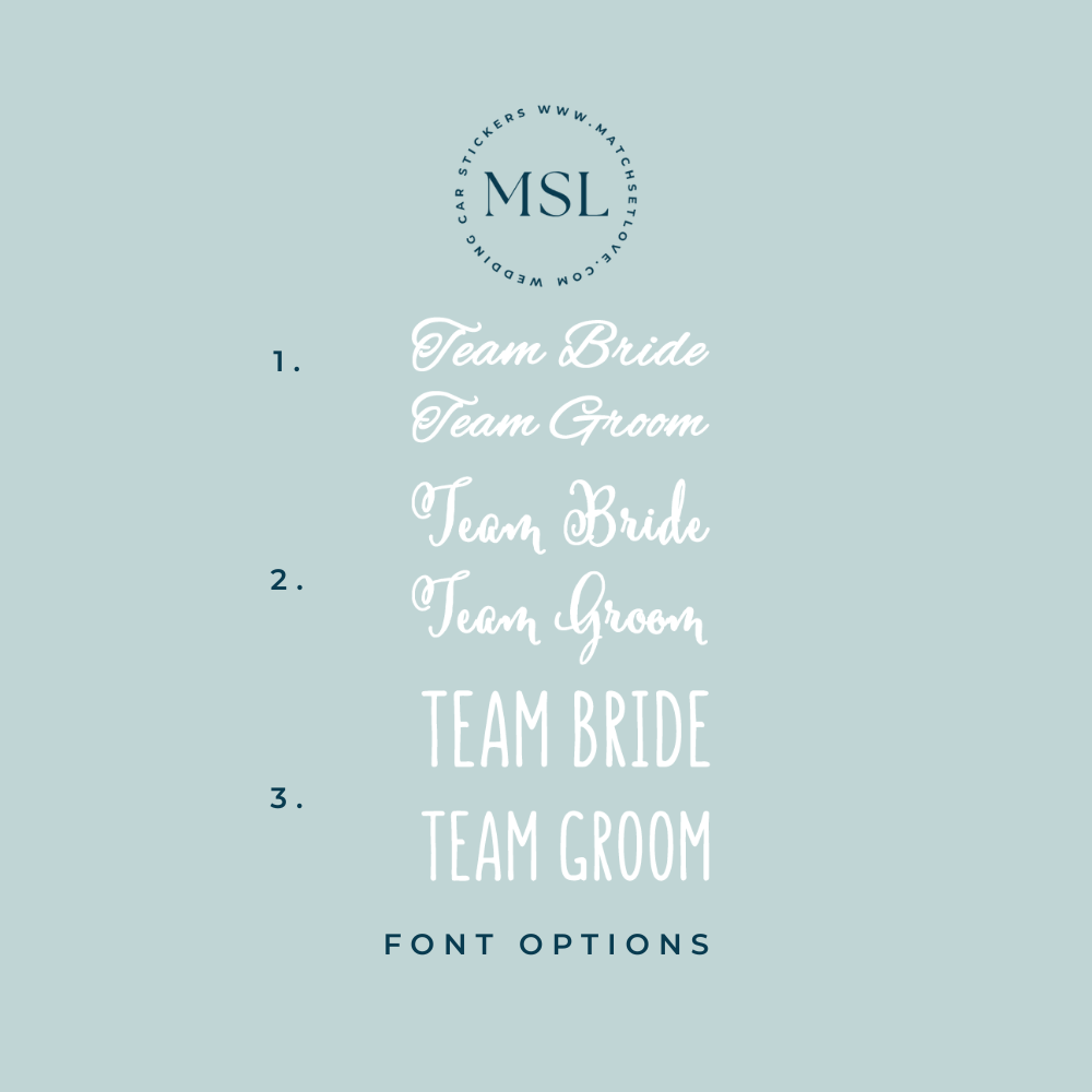 Info Team Bride Team Groom fONTS