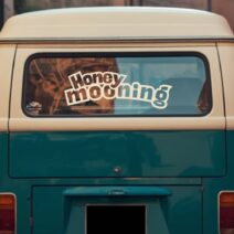 Retro Honeymooning Car Decal | Vintage Honeymoon Sticker