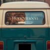 Close up honeymoon loading bus