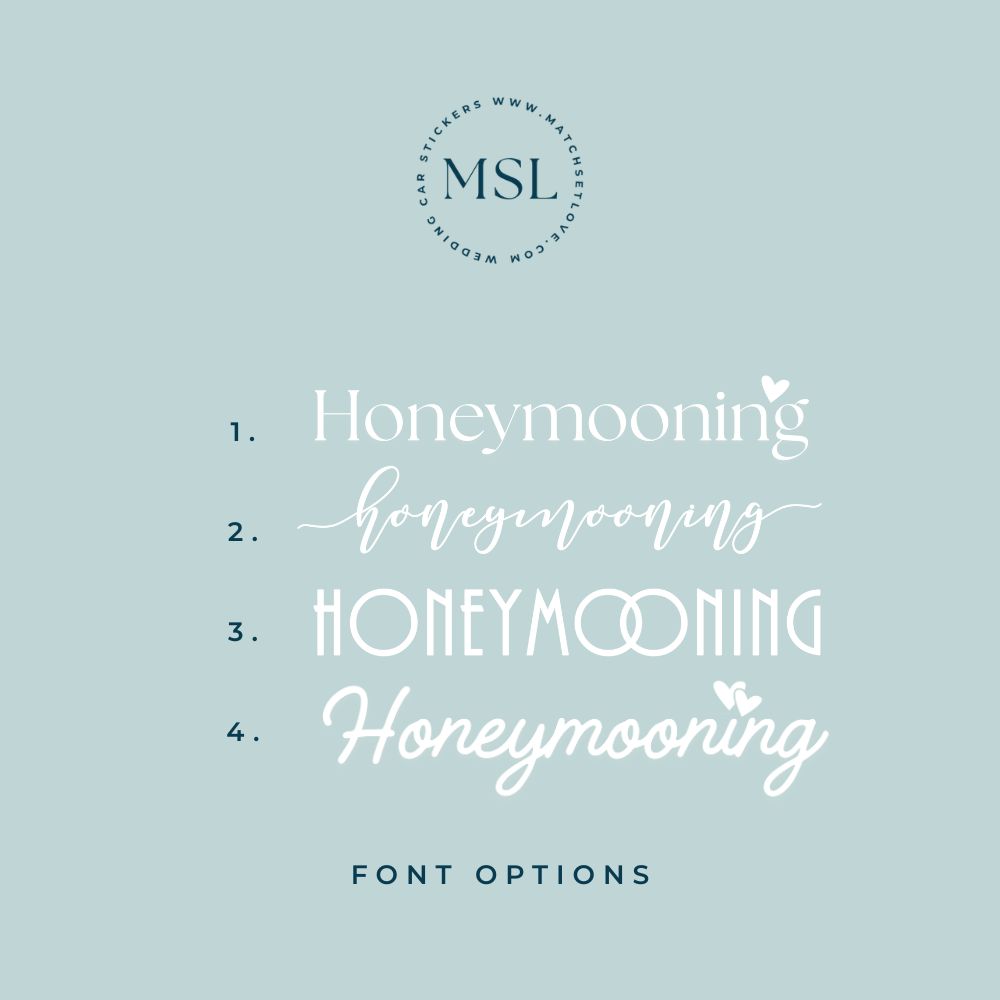Info Honeymooning Font Options