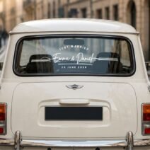 Modern Love – Personalised Wedding Car Sticker