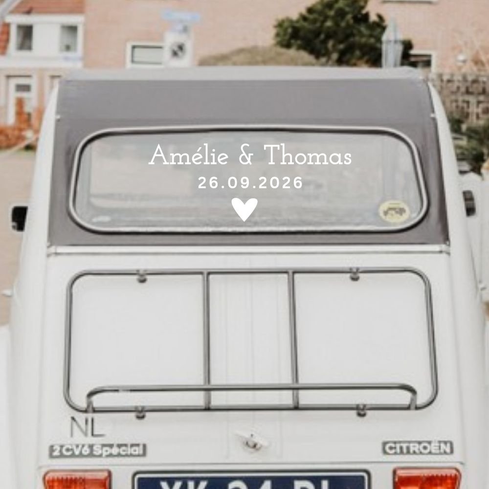 The Essentials Personalised Wedding Car Sticker - Image 2