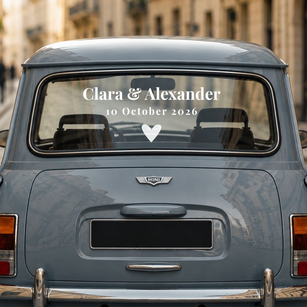 The Essentials Personalised Wedding Car Sticker - Image 3