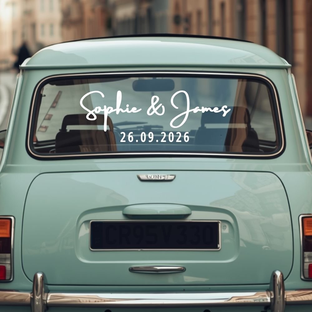 The Essentials Personalised Wedding Car Sticker - Image 5