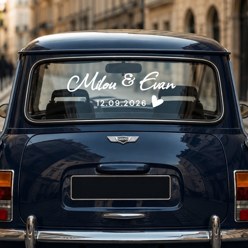 The Essentials Personalised Wedding Car Sticker - Image 6